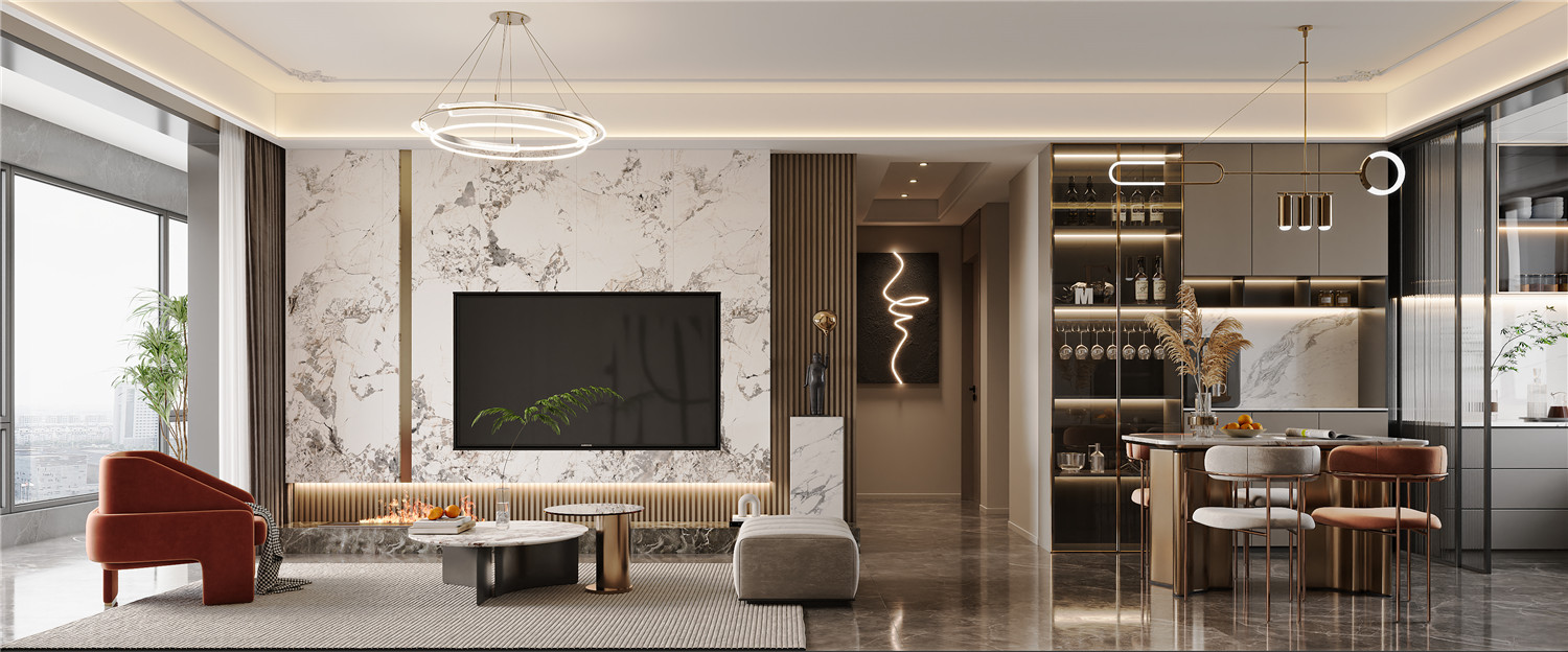 融創(chuàng)玖璽臺132㎡簡法輕奢混搭風(fēng)