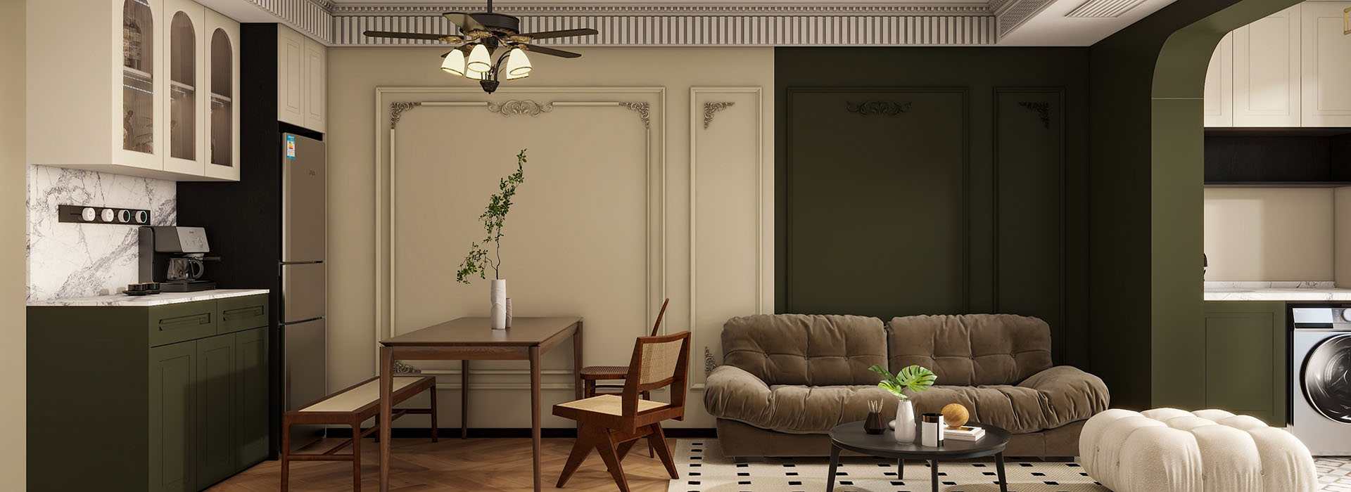 金域藍灣78㎡中古風