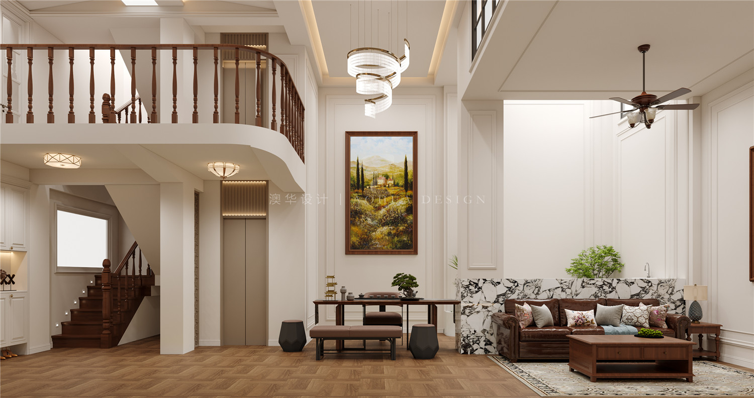 聯(lián)投半島一品別墅裝修,美式風(fēng)格