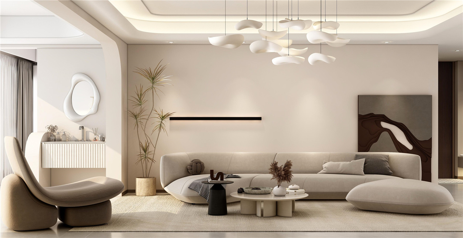 華僑城純水岸裝修,原木奶油