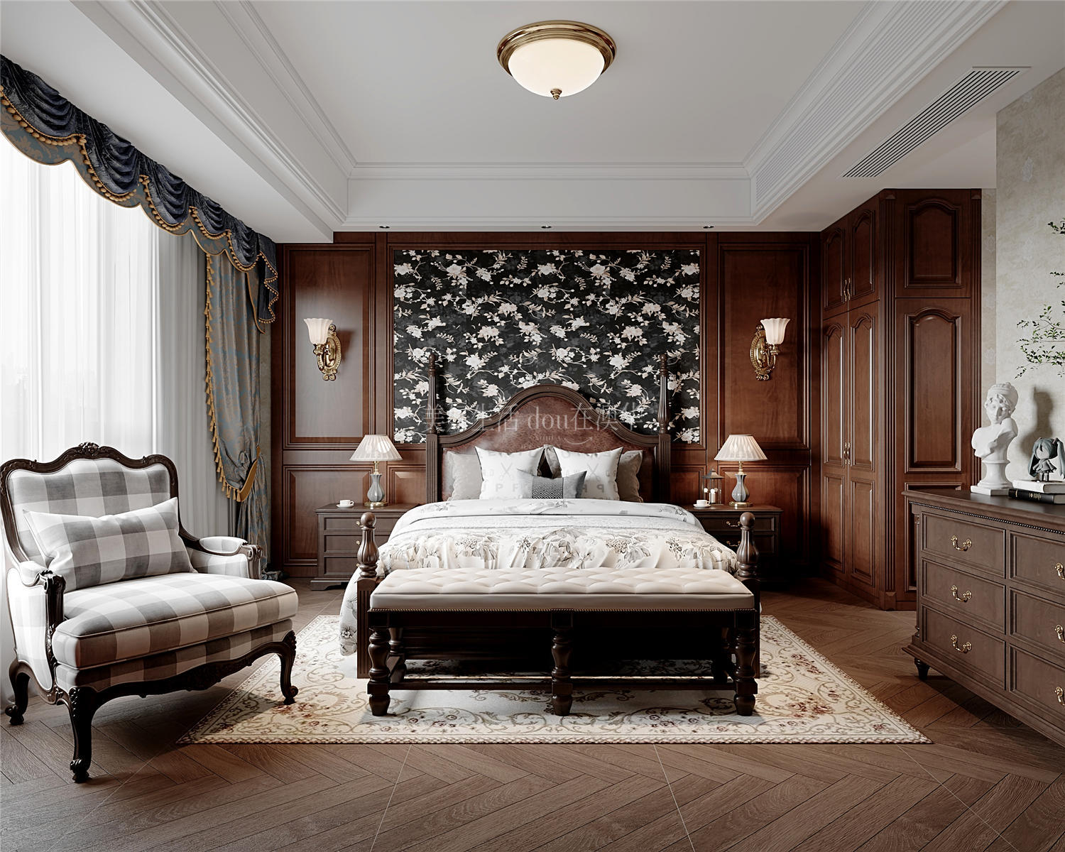 金地圣愛(ài)米倫裝修,美式復(fù)古