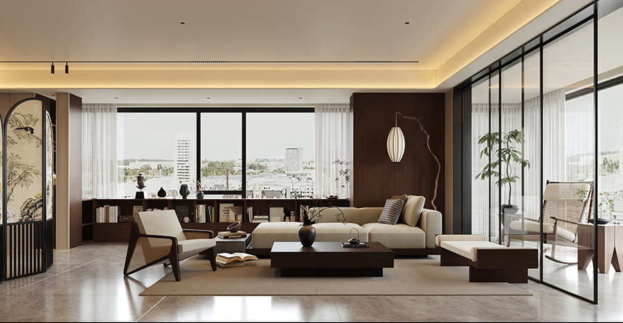 武漢瑞府裝修,中古風