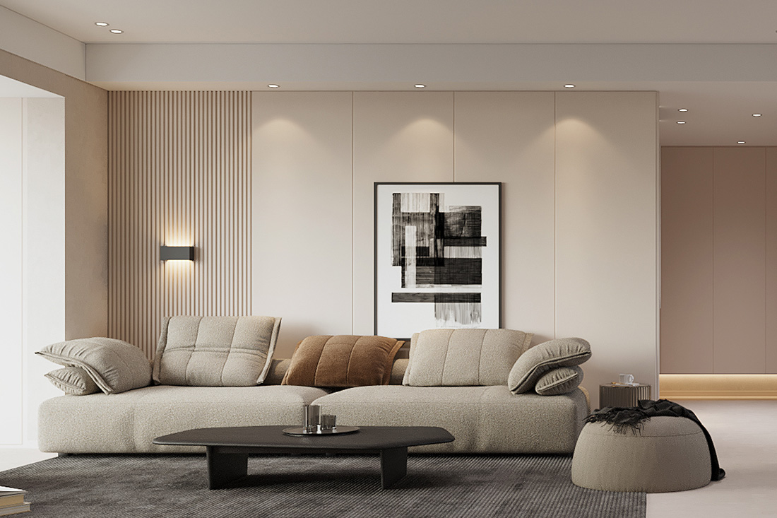 華發(fā)中央首府裝修,現(xiàn)代奶油