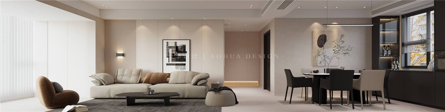 華發(fā)中央首府裝修,現(xiàn)代奶油