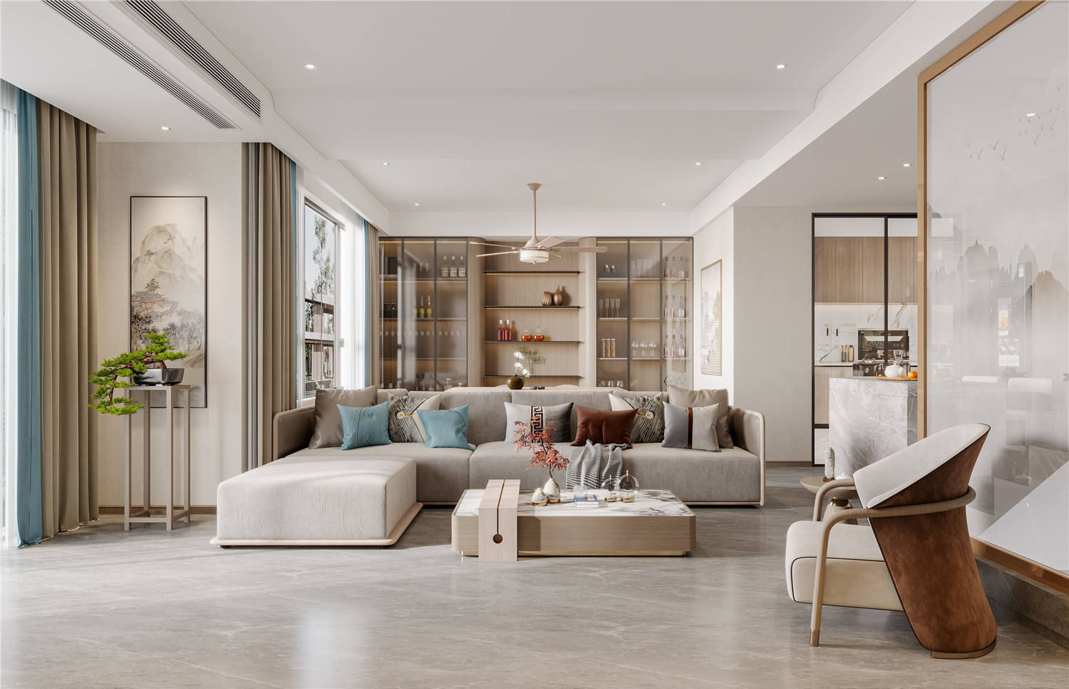 新城璞樾門第裝修,現(xiàn)代中式