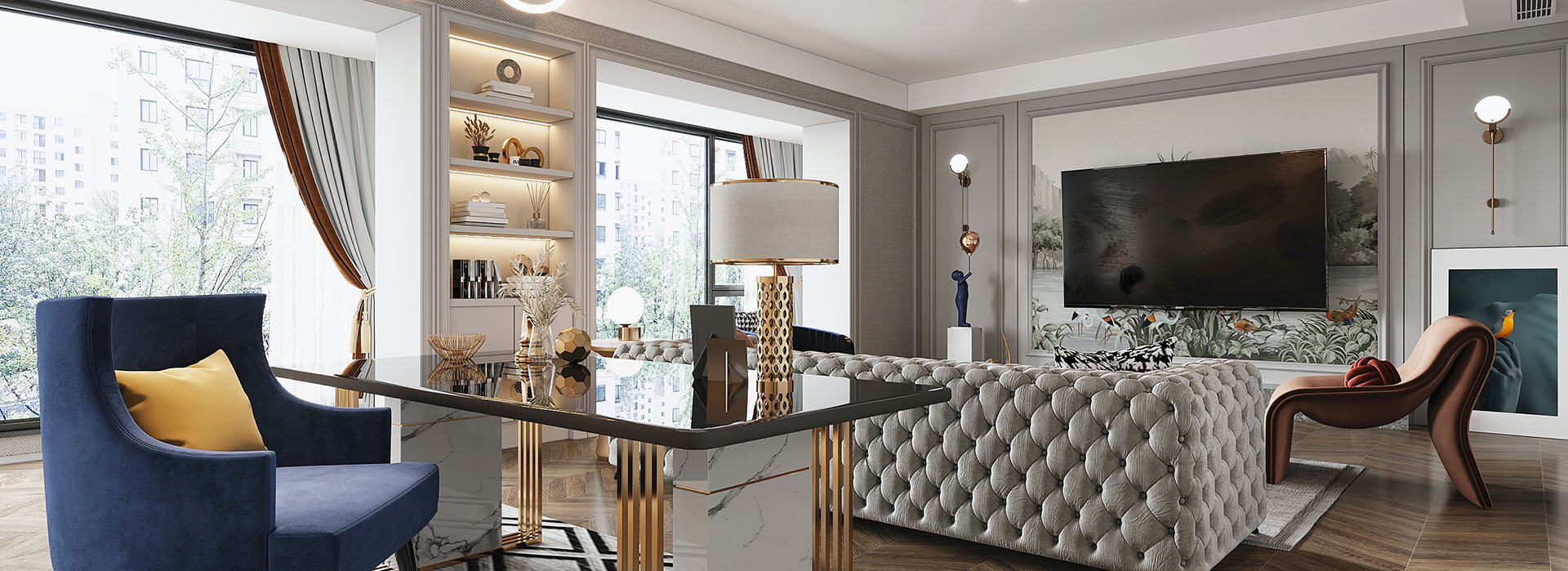 華發(fā)外灘首府裝修,現(xiàn)代輕奢