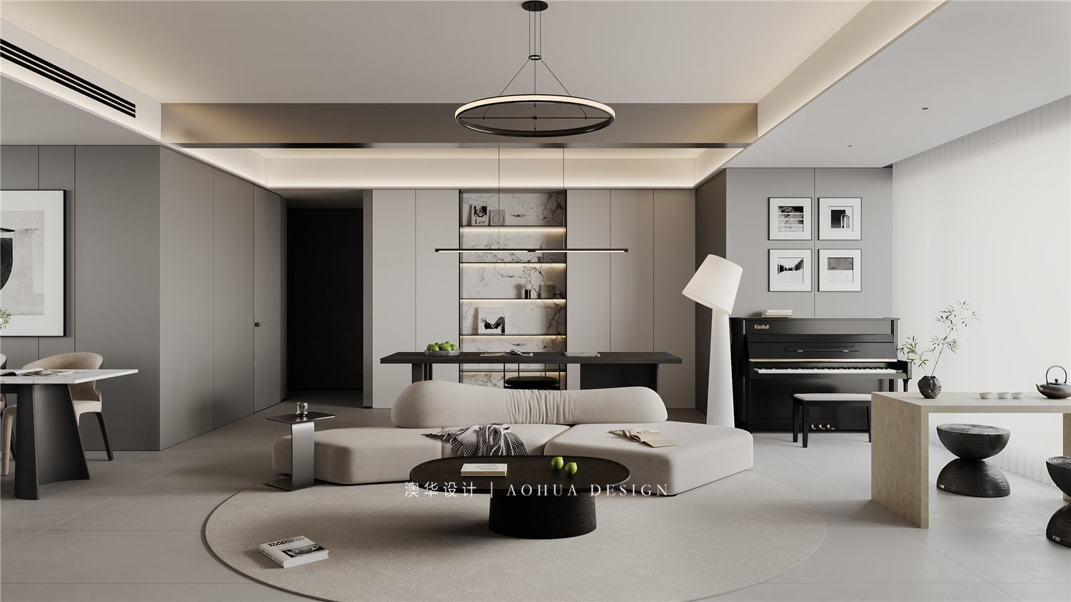 華發(fā)都薈天地裝修,現(xiàn)代黑白灰