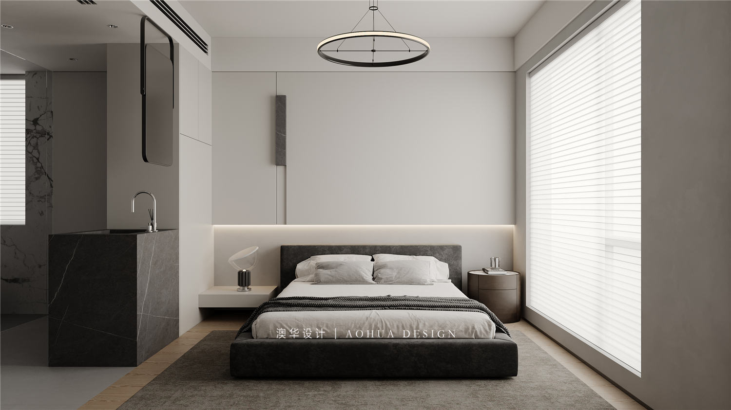 華發(fā)都薈天地裝修,現(xiàn)代黑白灰