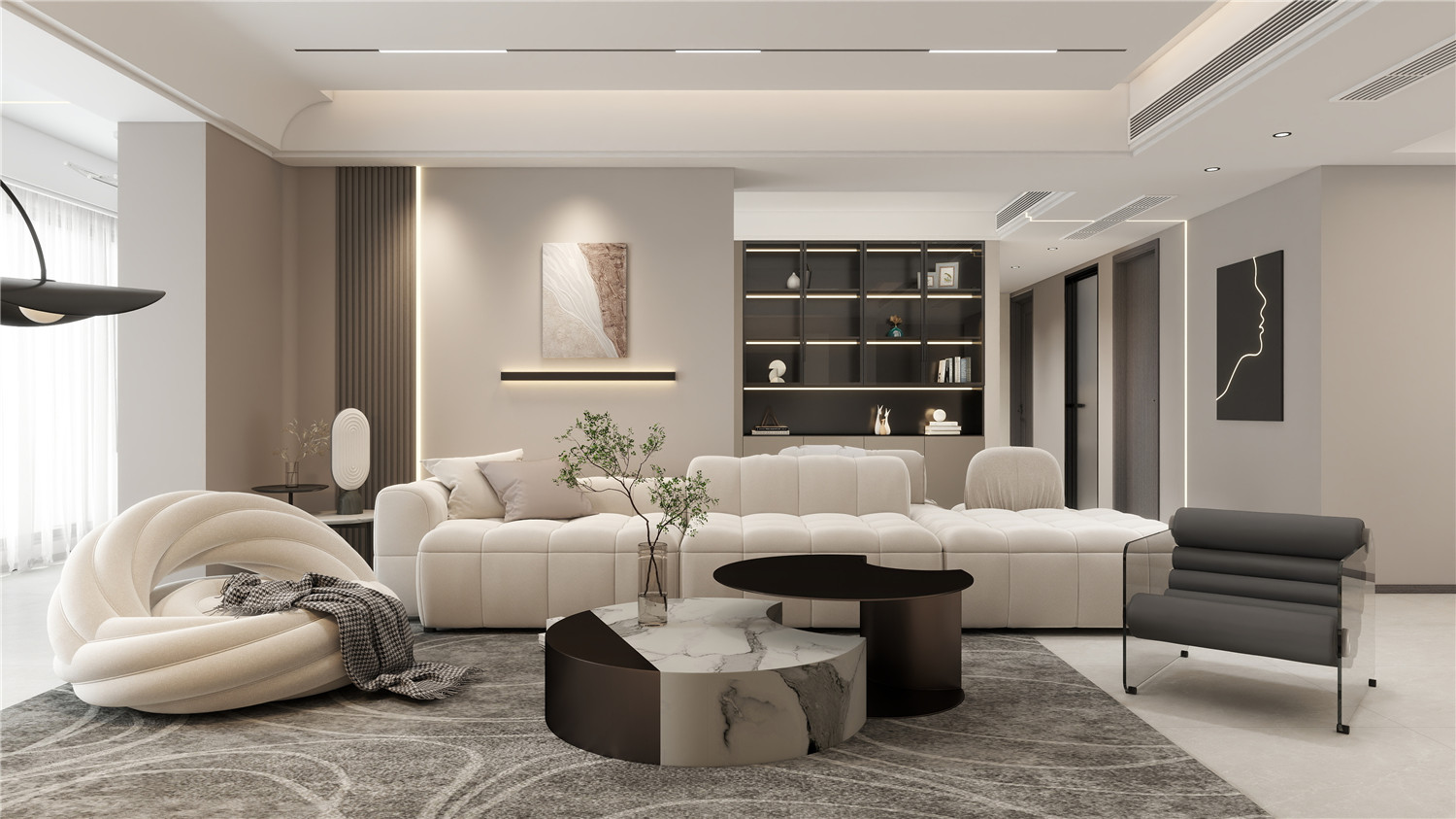 融創(chuàng)玖璽臺裝修,輕奢風