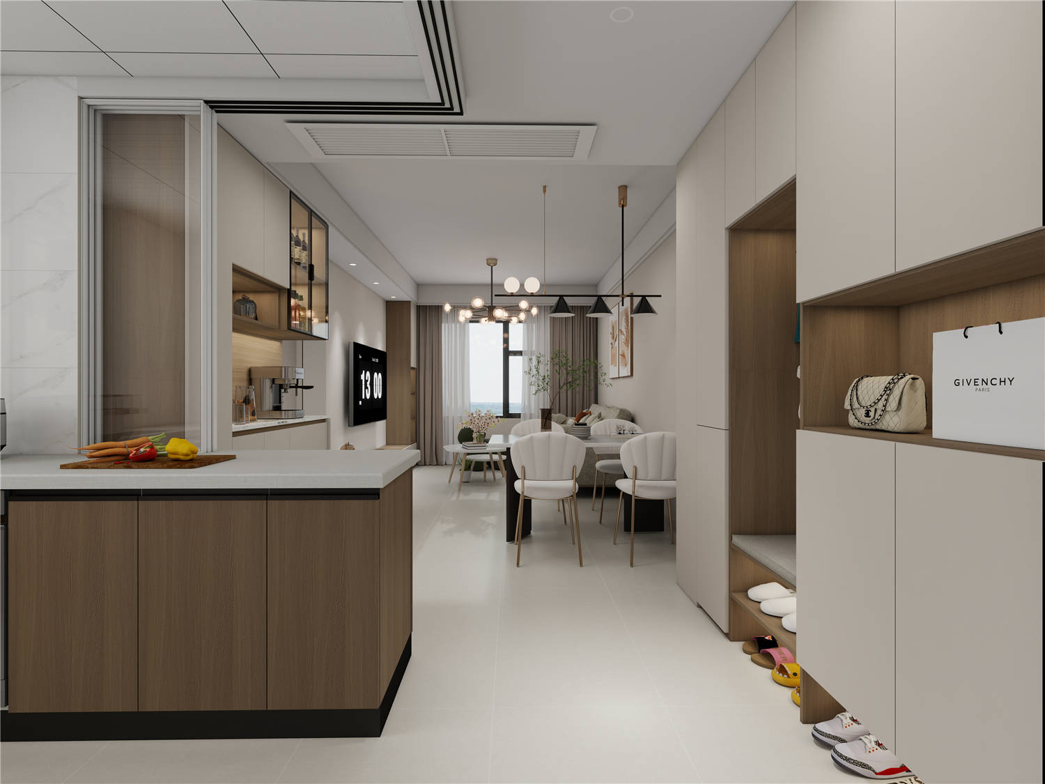 越秀中交星匯園裝修,原木奶油風(fēng)