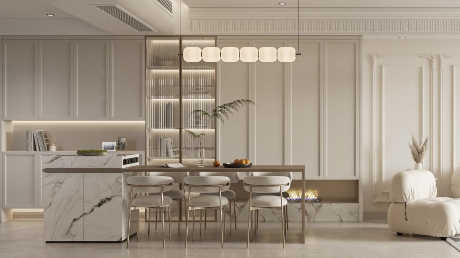 華僑城歡樂天際裝修,法式輕奢風(fēng)格