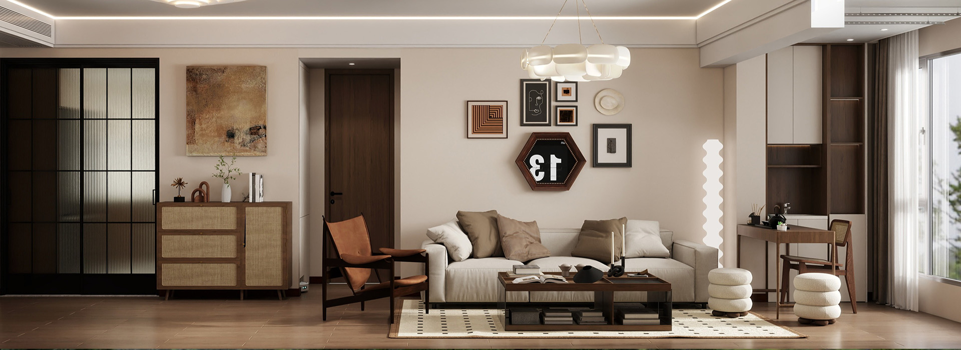 政通菁苑裝修,現(xiàn)代中古風(fēng)格