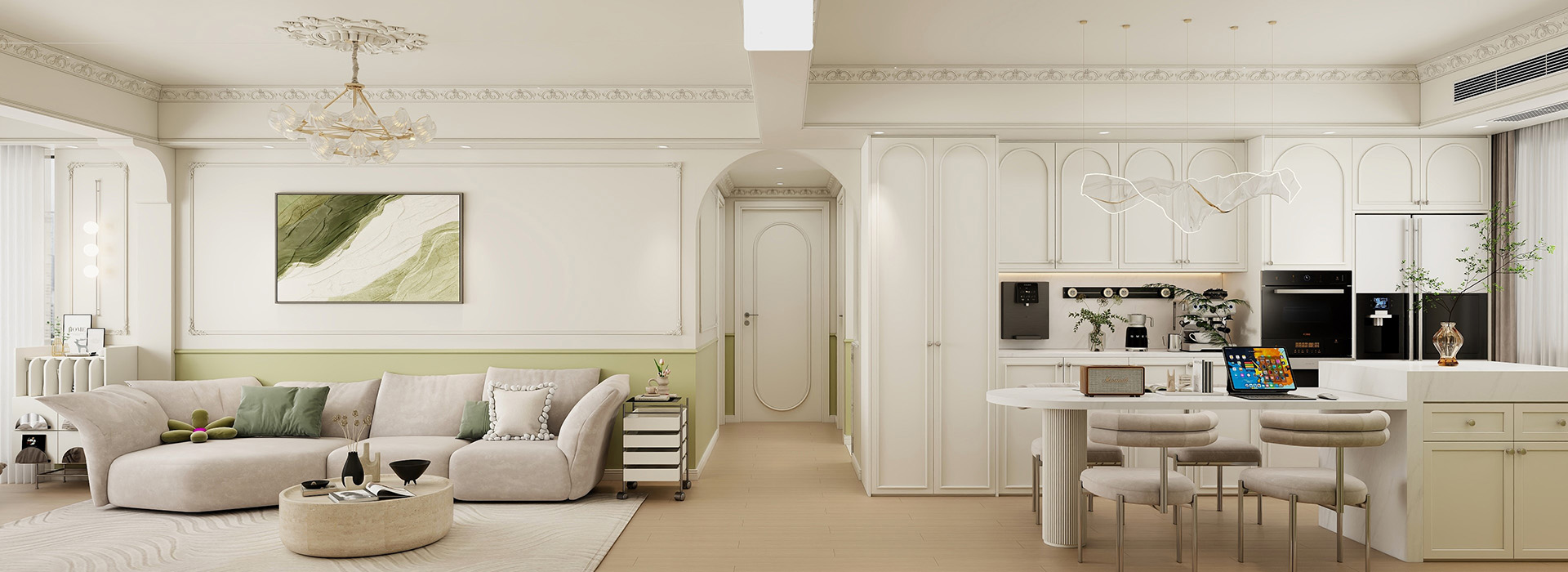 聯(lián)投驛園裝修,輕法式裝修