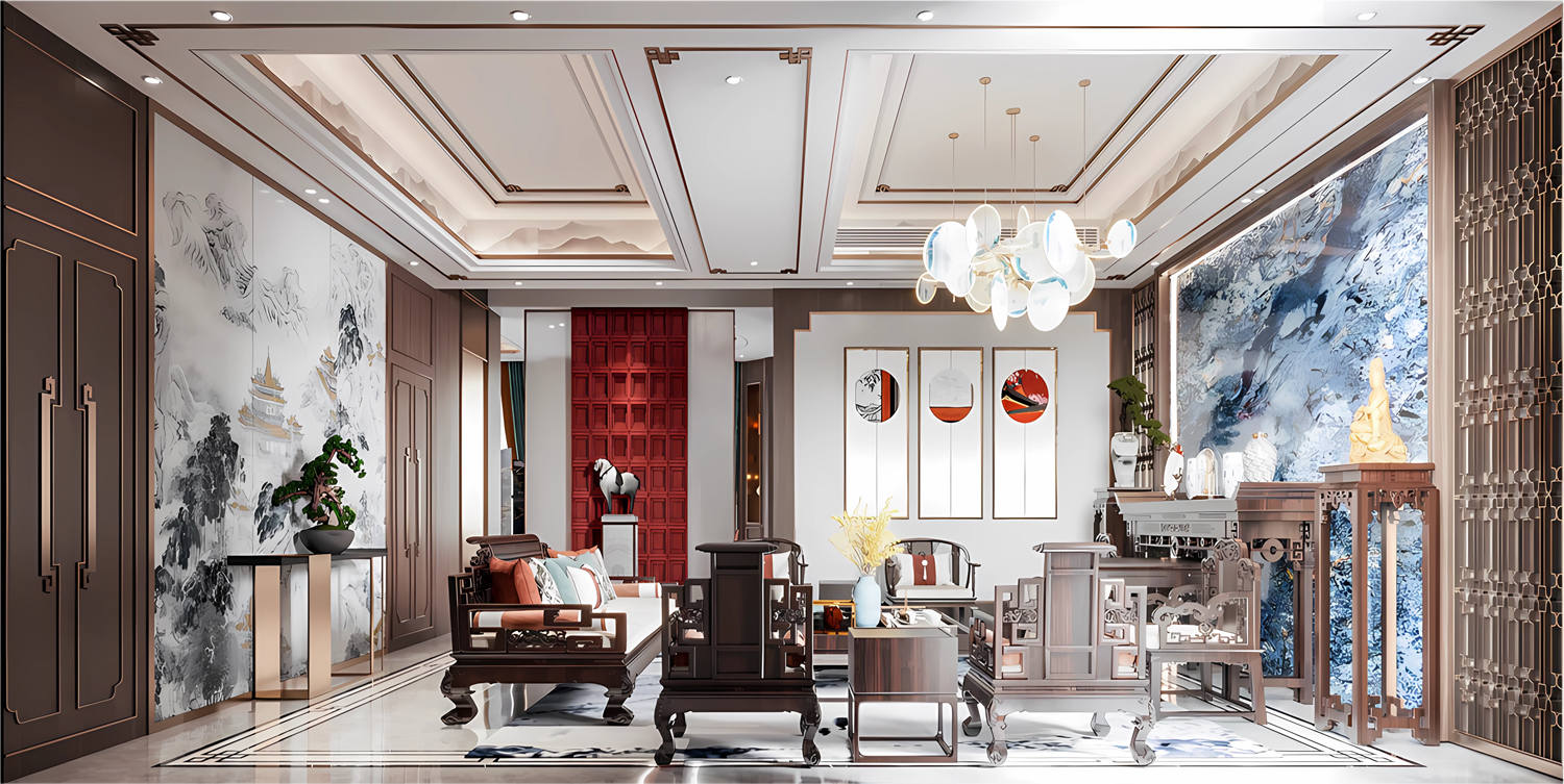 武漢別墅裝修,新中式風格