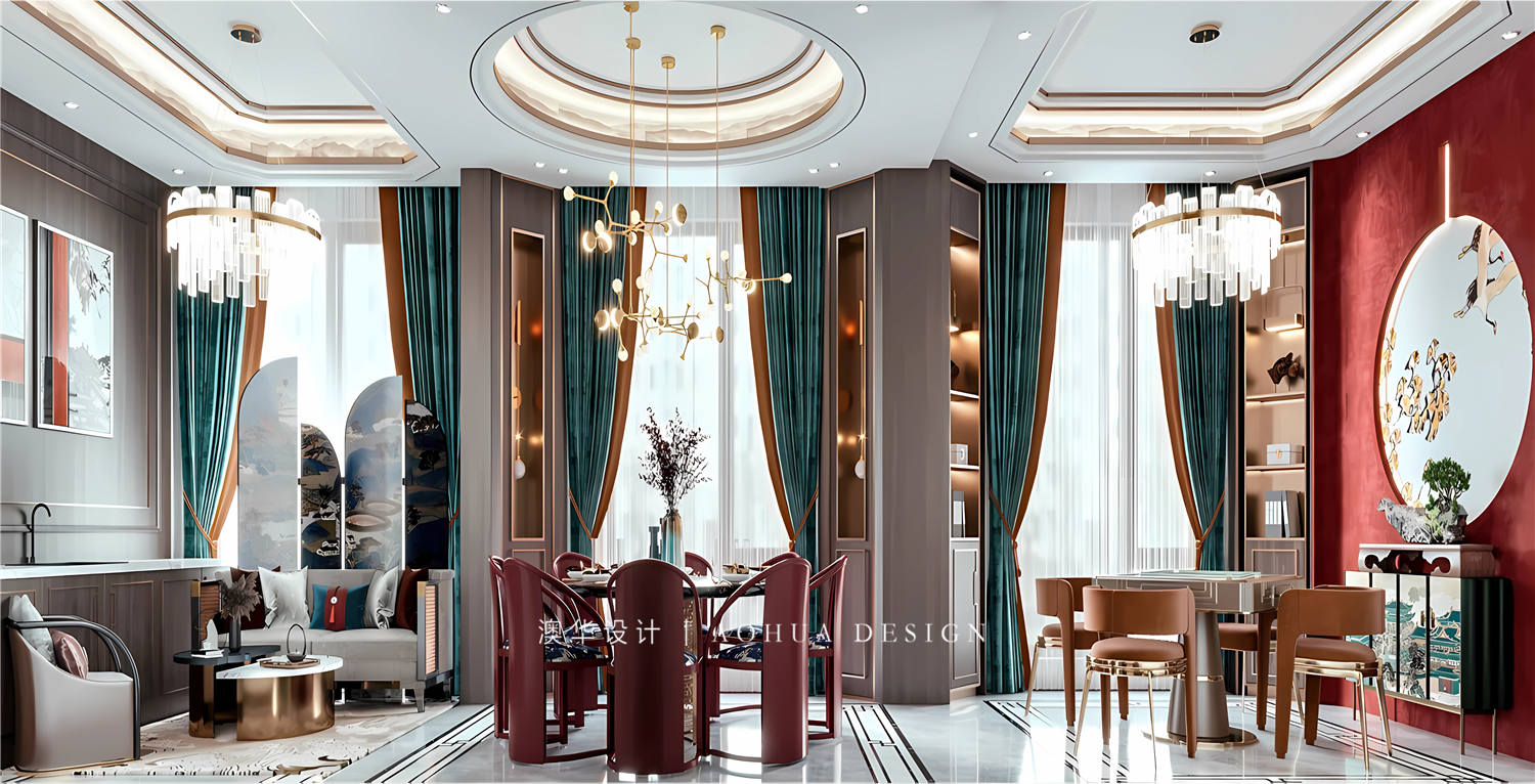 武漢別墅裝修,新中式風格