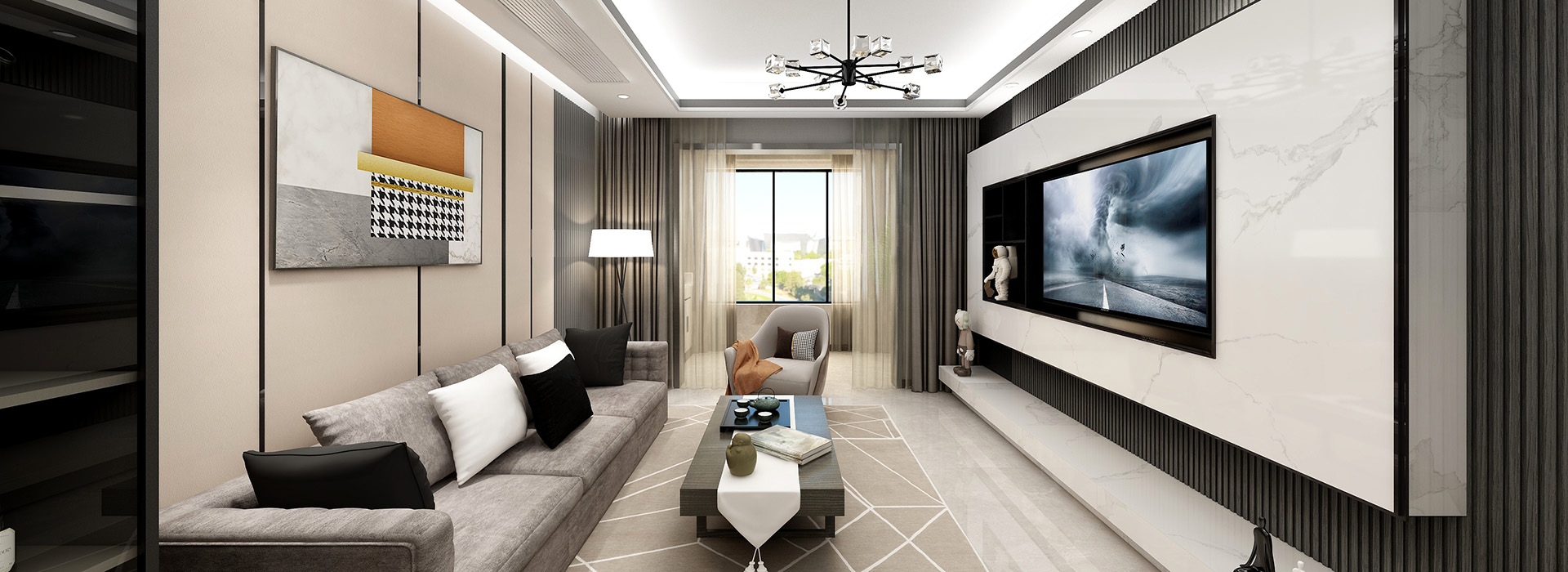 華潤翡翠城裝修,現(xiàn)代輕奢風(fēng)格